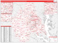 Washington Arlington Alexandria Metro Area Wall Map